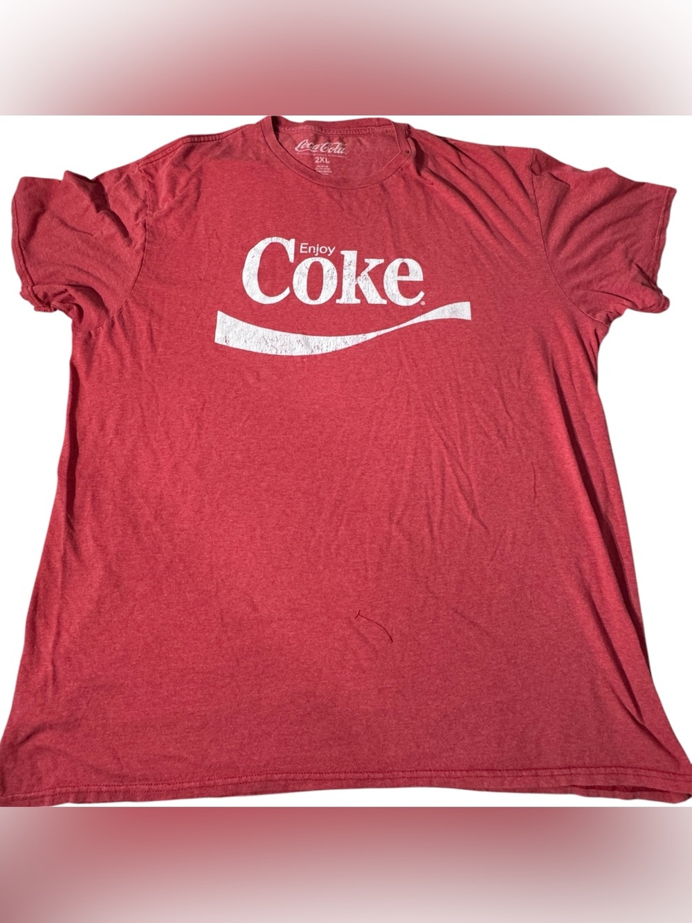 Coca‑Cola Enjoy Coke Red Graphic Tee 2XL Vintage Style Soft Blend